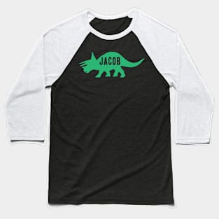 Jacob Dinosaur - Triceratops Baseball T-Shirt